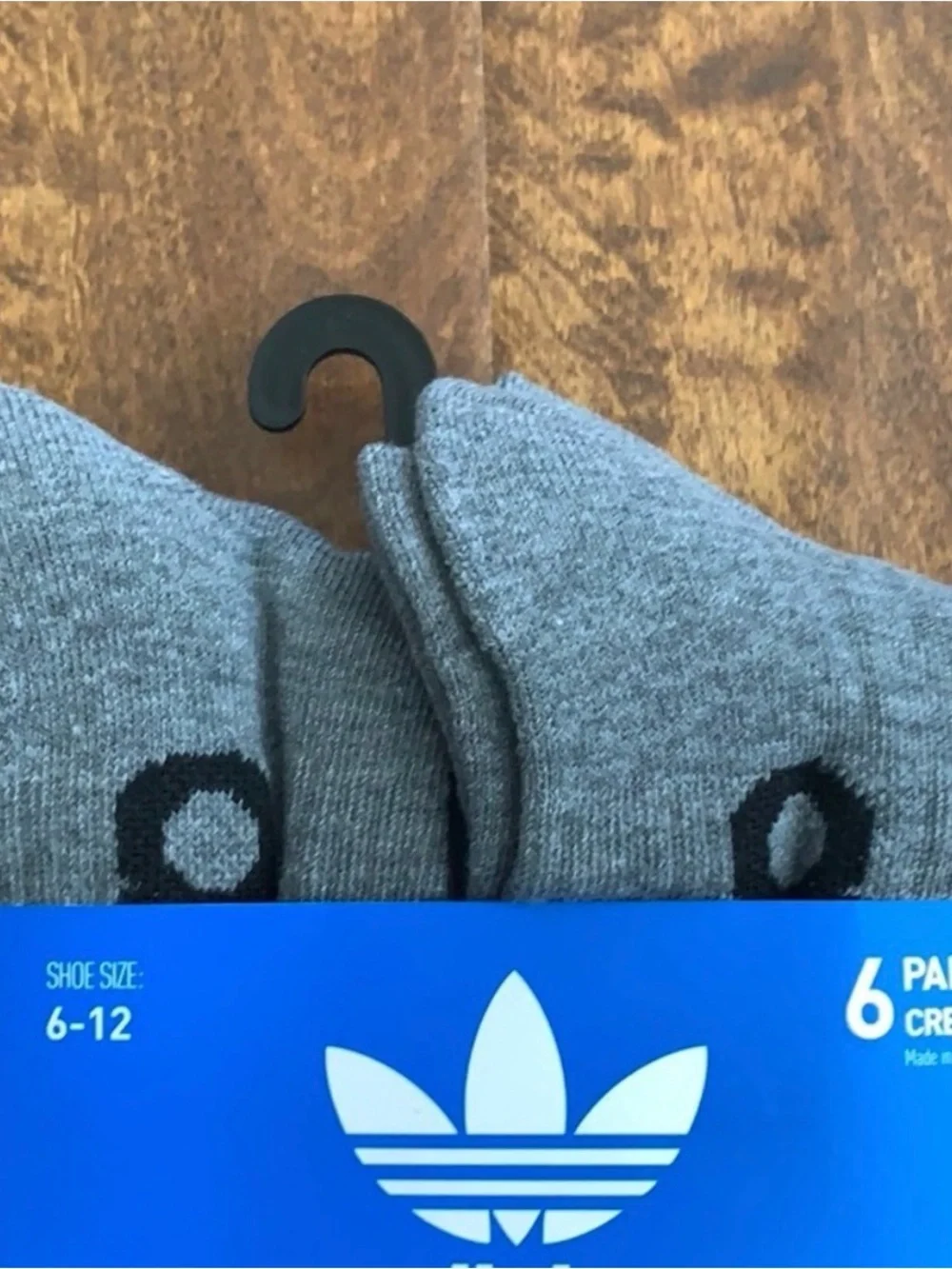 adidas Gray Crew Athletic Socks - 6 Pair Pack
